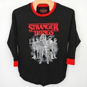 Netflix Stranger Things Sleepwear Kids M 8-10 Black Red Graphic Shirt LZ45910GC